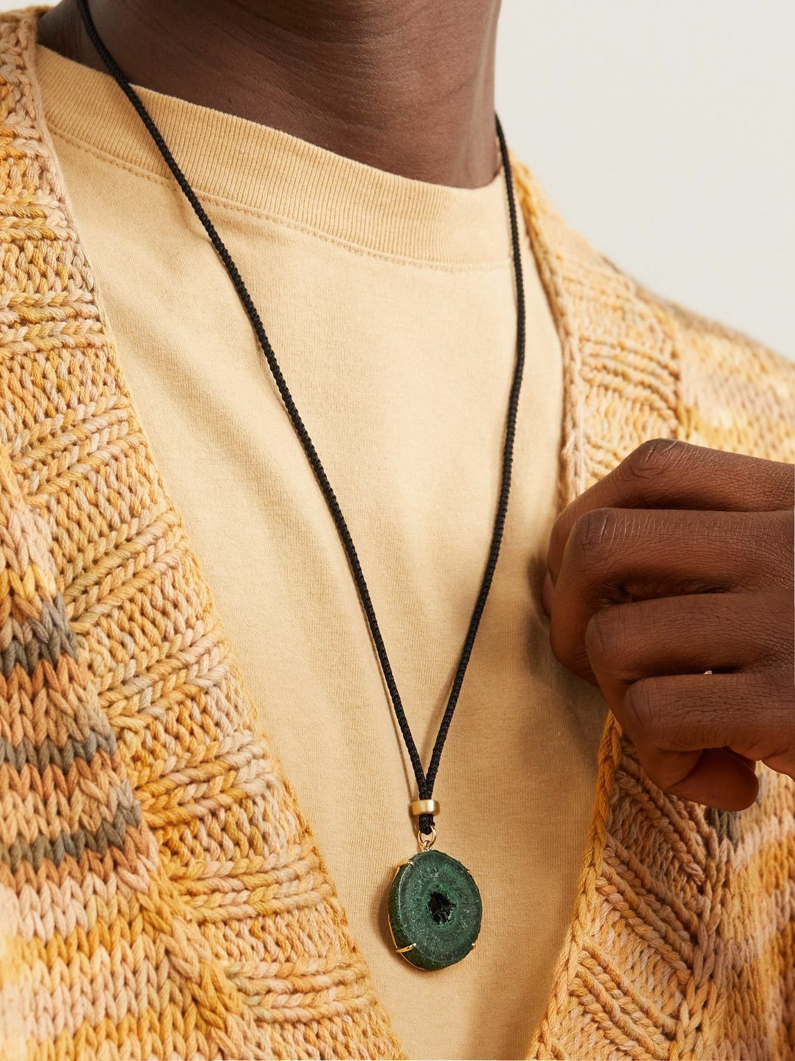 Photo: Jacquie Aiche - Gold, Malachite and Cord Pendant Necklace