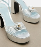 Valentino Garavani Cœur Royal metallic leather platform sandals