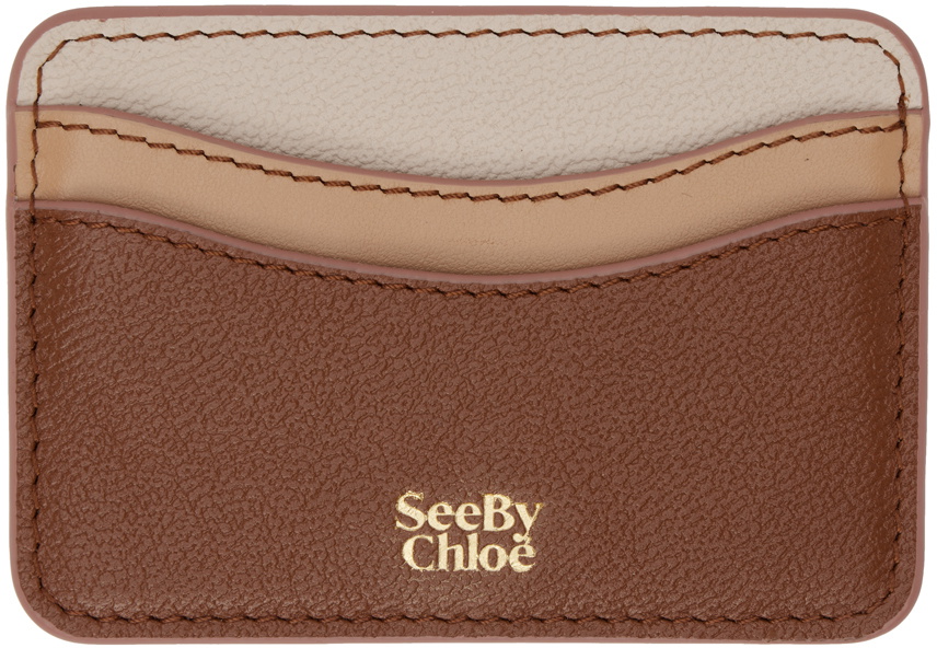 See by Chloé Tan & Beige Layers Card Holder
