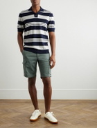 Incotex - Straight-Leg Textured Cotton-Blend Cargo Shorts - Green