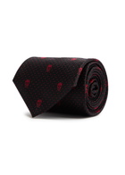 Alexander Mcqueen Skull and Polka-dot Jacquard Silk tie - Black - One Size
