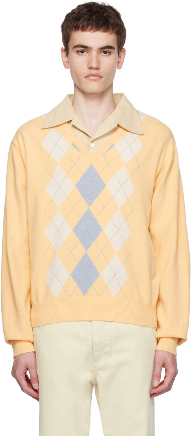 Dunst Yellow Argyle Sweater