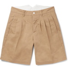 visvim - Pleated Cotton-Blend Twill Shorts - Beige