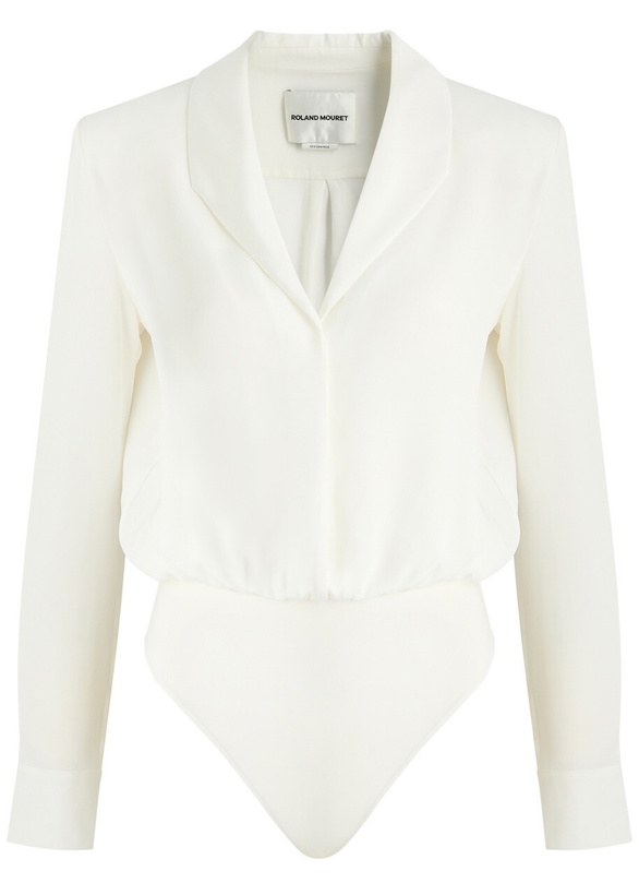 Photo: Roland Mouret Silk Shirt Bodysuit White