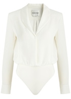 Roland Mouret Silk Shirt Bodysuit White