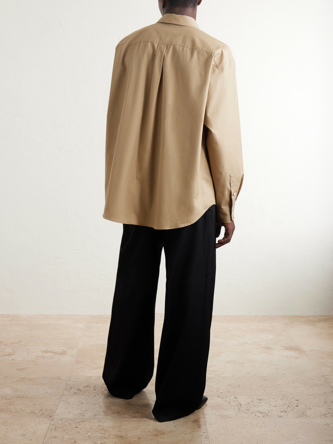 LOEWE - Anagram-Embroidered Cotton Shirt - Neutrals