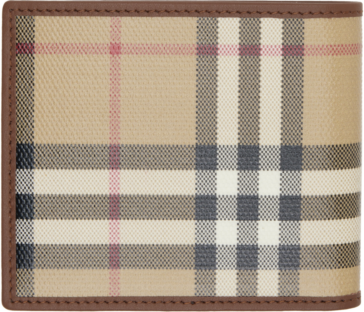 Burberry Beige Check Bifold Wallet