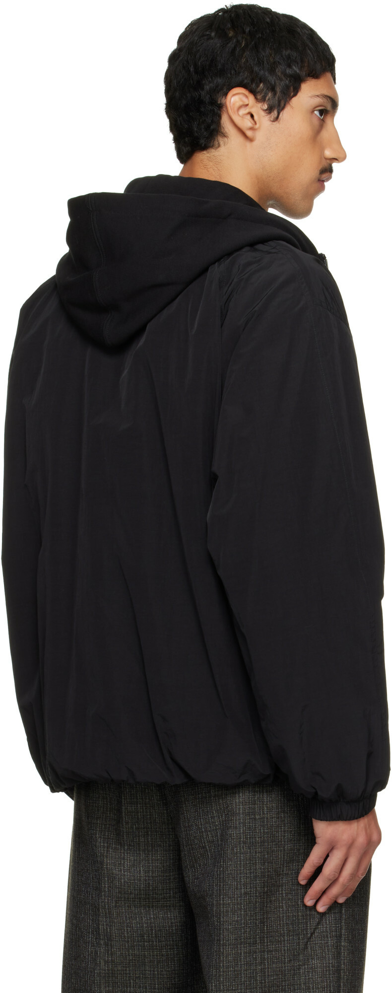 Solid Homme Black Layered Taffeta Jacket