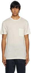 King & Tuckfield Off-White Merino Wool Pocket T-Shirt