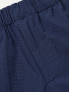 Club Monaco - Straight-Leg Cotton-Blend Seersucker Trousers - Blue