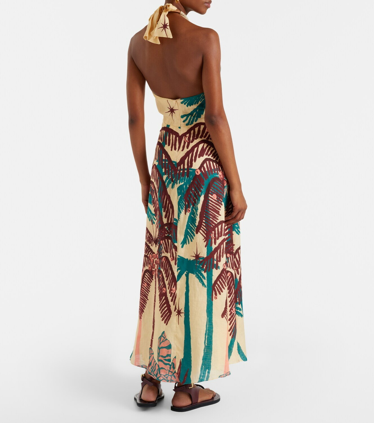 Johanna Ortiz Floral linen midi dress