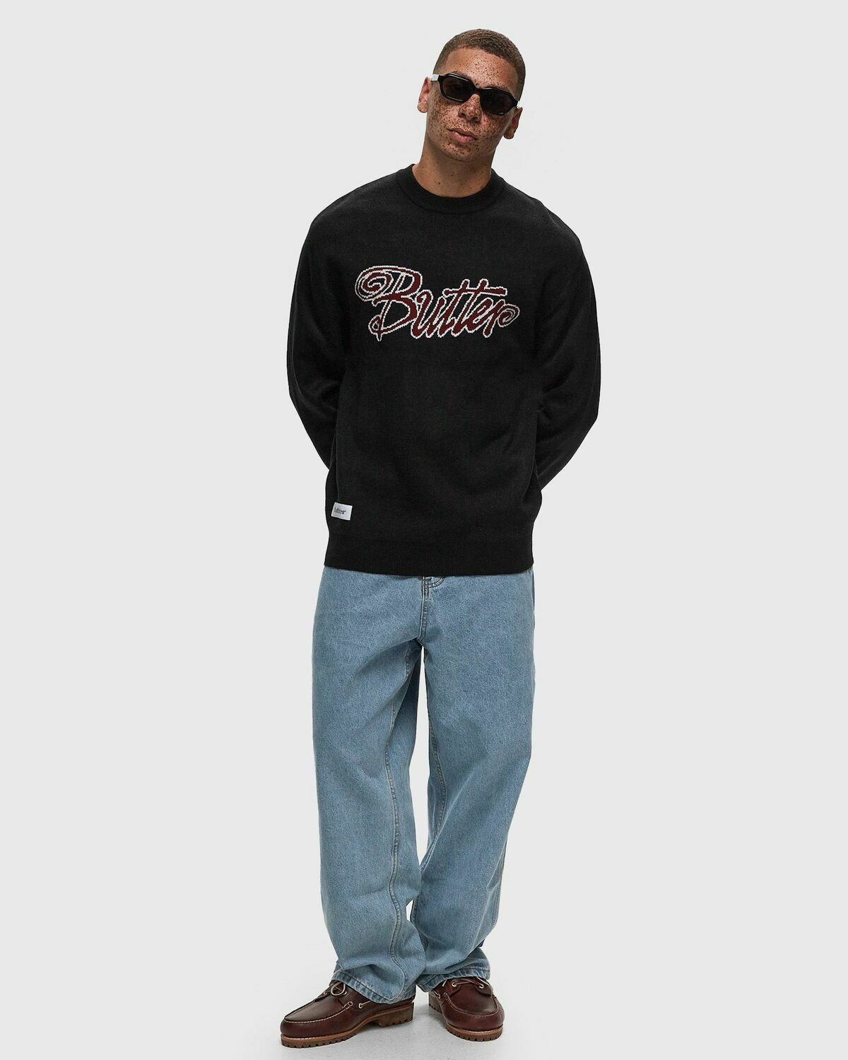 Butter Goods Jive Knit Sweater Black Pullovers Butter Goods
