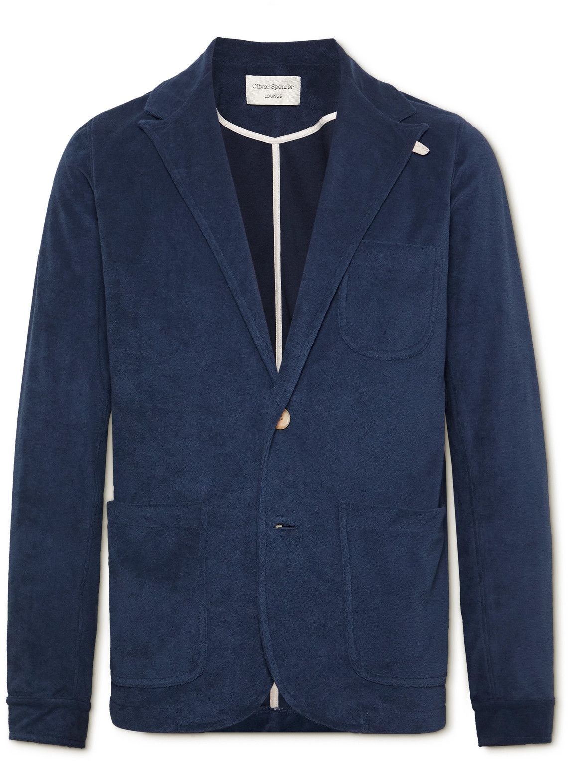 Photo: Oliver Spencer Loungewear - Unstructured Cotton-Blend Terry Blazer - Blue