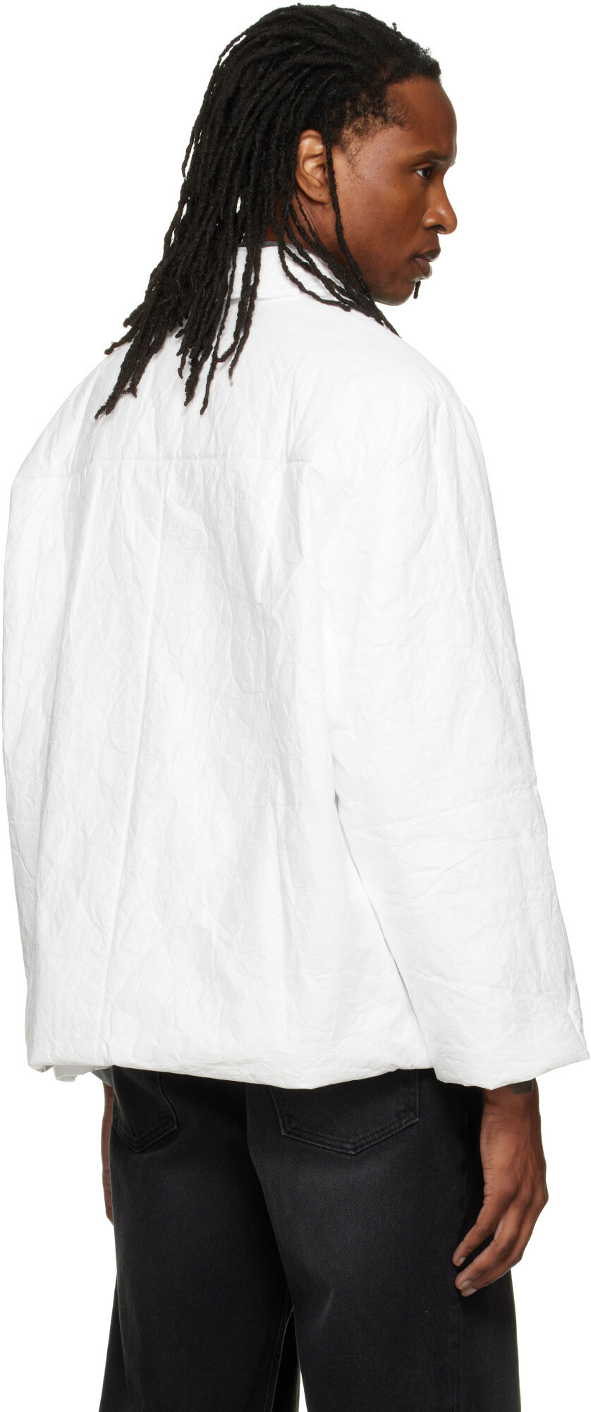 ALAINPAUL White Padded Short Car Coat