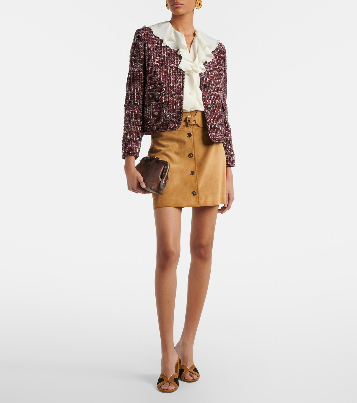 Etro Cropped cotton-blend bouclé jacket