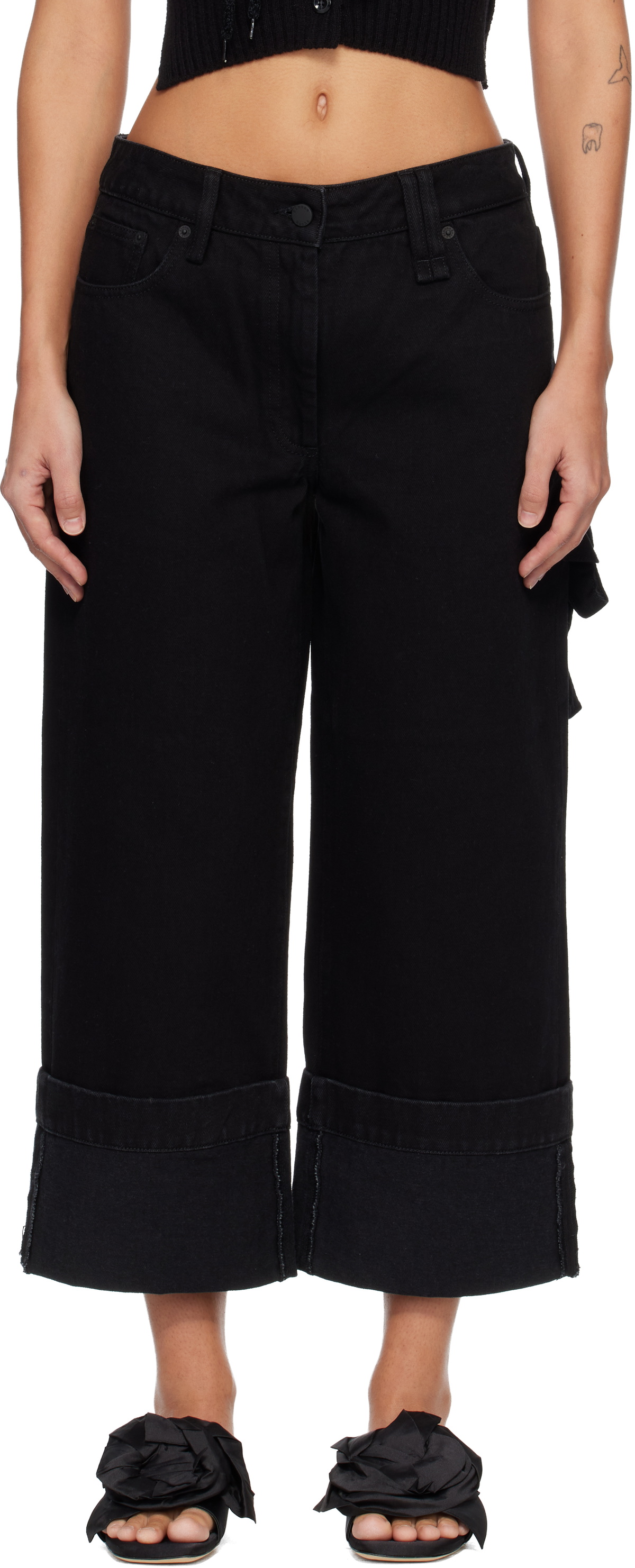 Simone Rocha Black Straight Leg Jeans