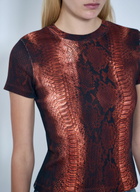 Jean Paul Gaultier Cotton Ribbed Python Print T-shirt