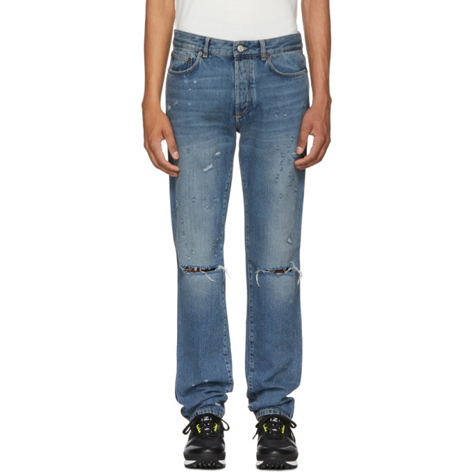 Photo: Givenchy Blue Destroyed Lightning Jeans