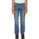 Givenchy Blue Destroyed Lightning Jeans