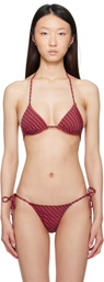 Paloma Wool Red & Navy Kineta Bikini Top