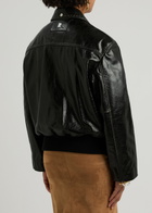 Rabanne Leather Bomber Jacket Black