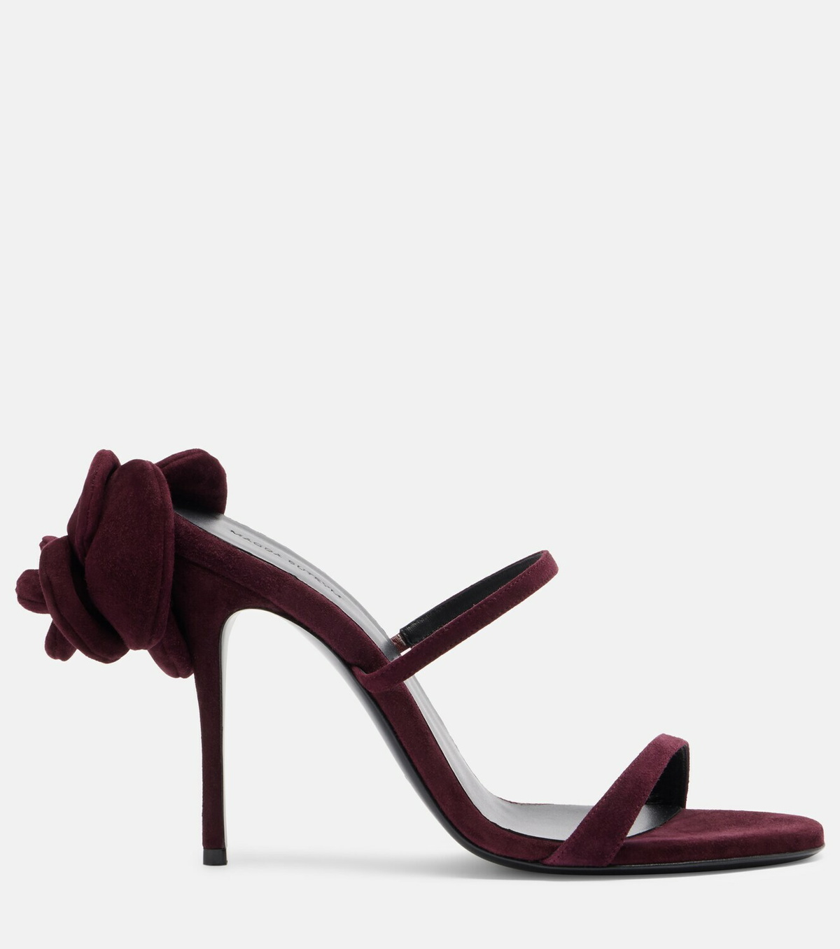 Magda Butrym Floral-appliqué suede mules