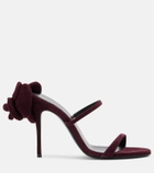 Magda Butrym Floral-appliqué suede mules