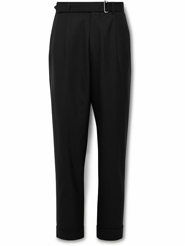 Photo: Officine Générale - Luigi Straight-Leg Pleated Belted Wool Suit Trousers - Black