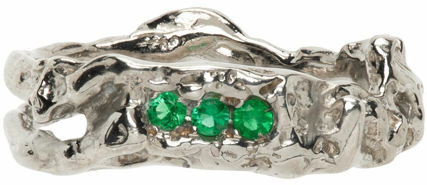 Vasiliki Silver Oysterling Gemstone Ring