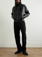 Fear of God - Cropped Pleated Croc-Effect Leather Jacket - Black
