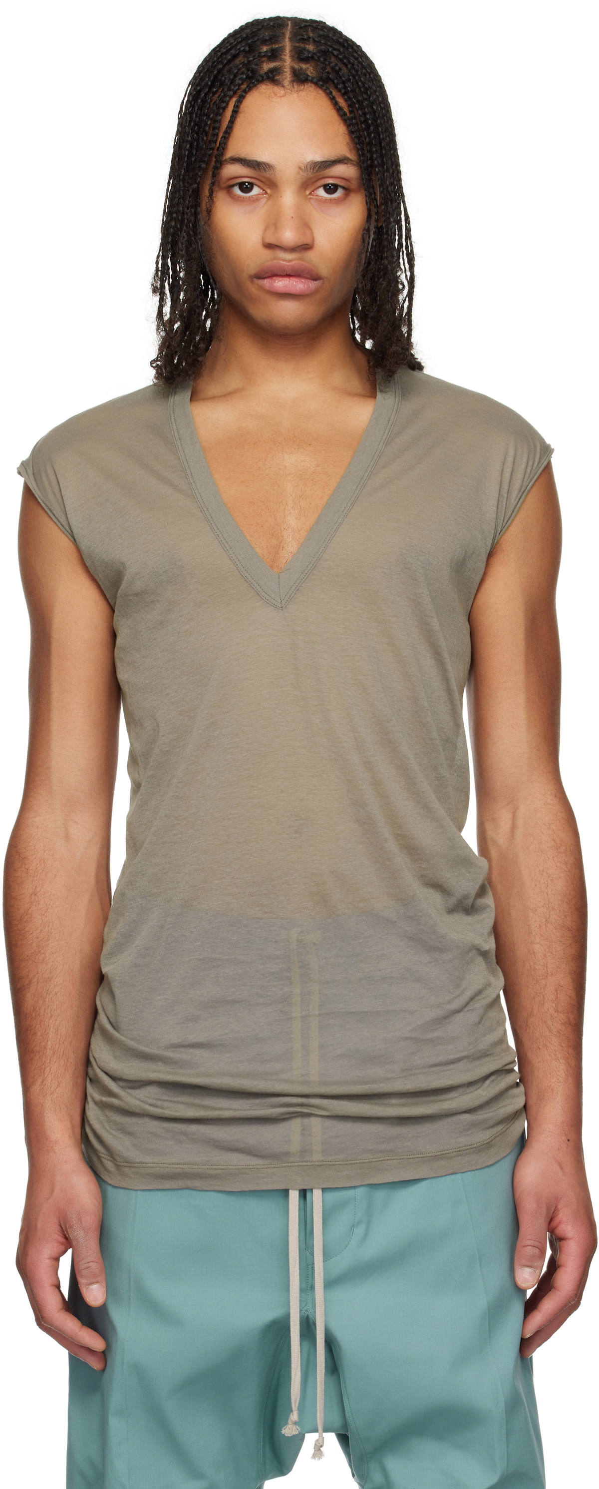 Rick Owens Dylan T with deep V neck main image 0