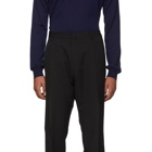 Lanvin Black Wool Pleated Trousers