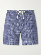 Portuguese Flannel - Abstract Tile Straight-Leg Cotton Shorts - Blue