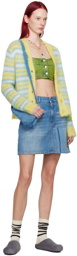 Marni Blue Paneled Denim Miniskirt