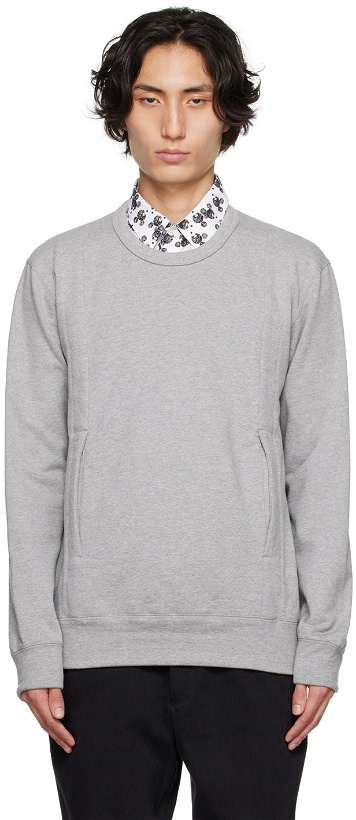 Photo: Comme des Garçons Homme Deux Gray Paneled Sweatshirt