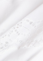 Eberjey Beatrix Lace-embellished Jersey Robe White