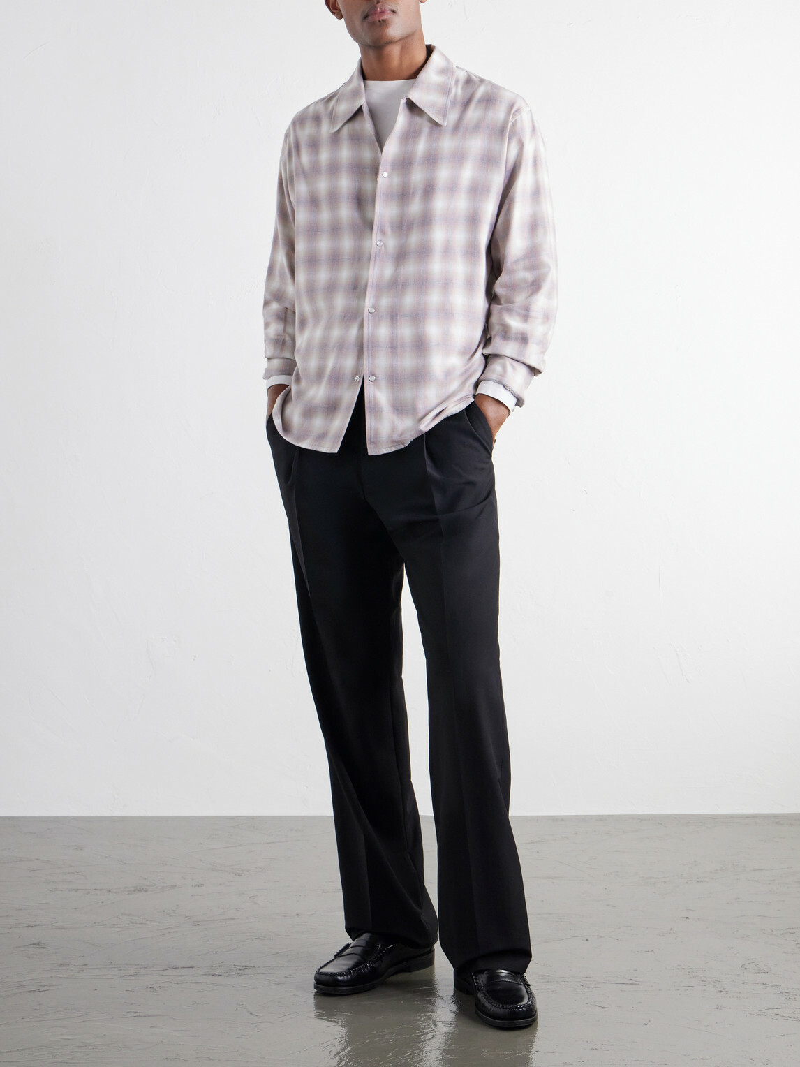 SECOND / LAYER - Checked Cotton-Flannel Shirt - Pink