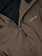 Portal - Level Alpha Logo-Print Fleece-Trimmed Recycled-Shell Jacket - Brown