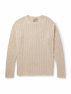 Federico Curradi - Ribbed Linen and Organic Cotton-Blend Sweater - Neutrals