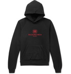 Balenciaga - Logo-Print Cotton-Blend Jersey Hoodie - Men - Black