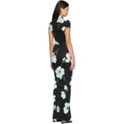 ALAÏA Black Draped Printed Maxi Dress