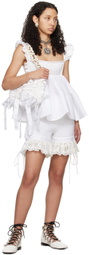 Chopova Lowena White Pull Up Shorts
