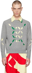Stefan Cooke Gray Slashed Sweater