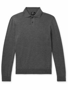 A.P.C. - Jacob Slim-Fit Logo-Embroidered Wool Polo Shirt - Gray