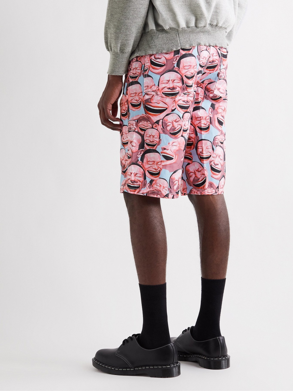 Comme des Garçons SHIRT - Yue Minjun Printed Cotton-Poplin Shorts