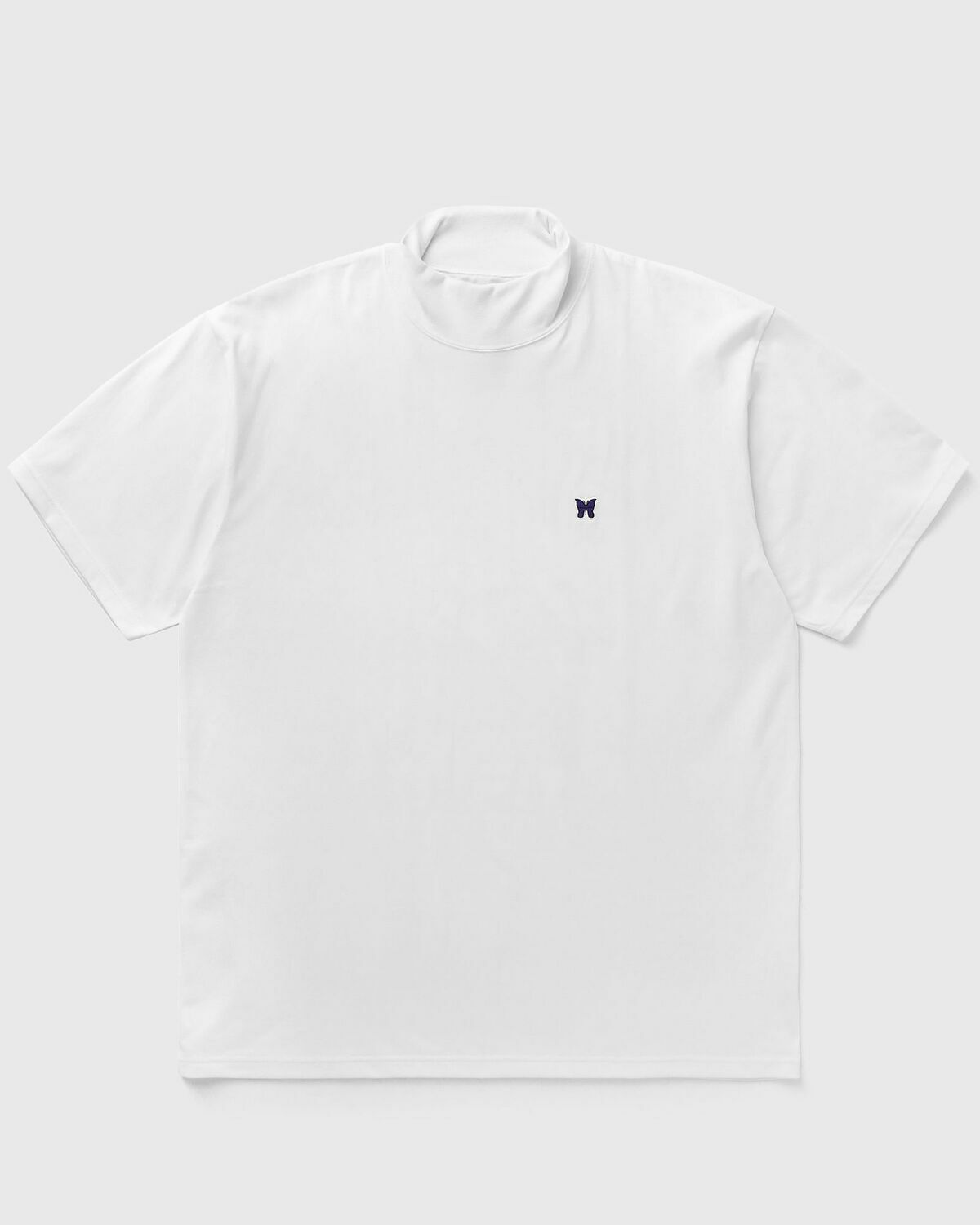 Needles S/S Mock Neck Tee - Poly Jersey White Mens Shortsleefe