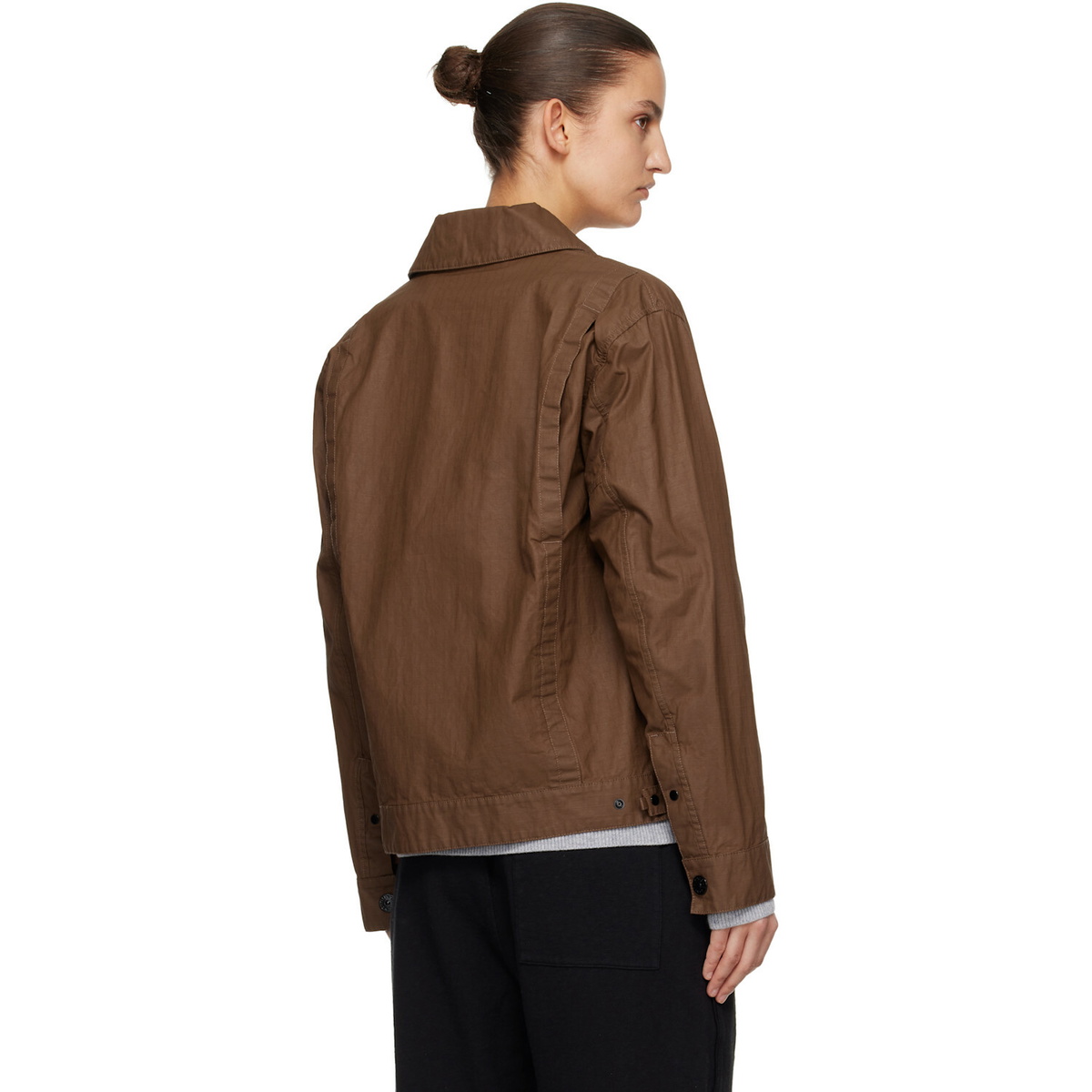 Stone Island Brown 4100010 Double-Coated Cotton Ripstop Jacket
