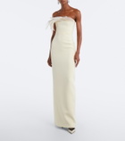 David Koma Feather-trimmed bustier gown