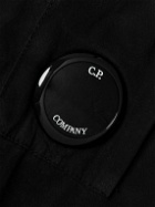 C.P. Company - Logo-Appliquéd Garment-Dyed Cotton-Gabardine Overshirt - Black
