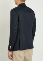 Lardini Double-breasted Cashmere and Wool-blend Blazer Navy